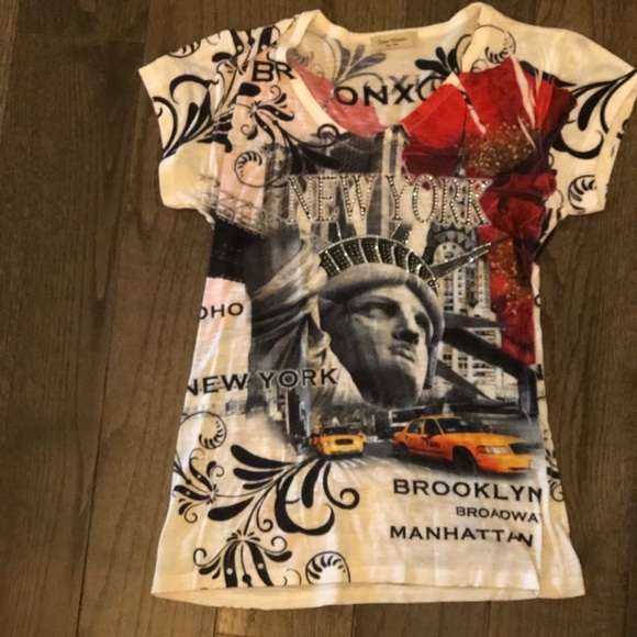 NYC Statue of Liberty Bling T-Shirt Size Large - Picture 2 of 9